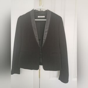 Bailey 44 Black Leather-Trim Blazer